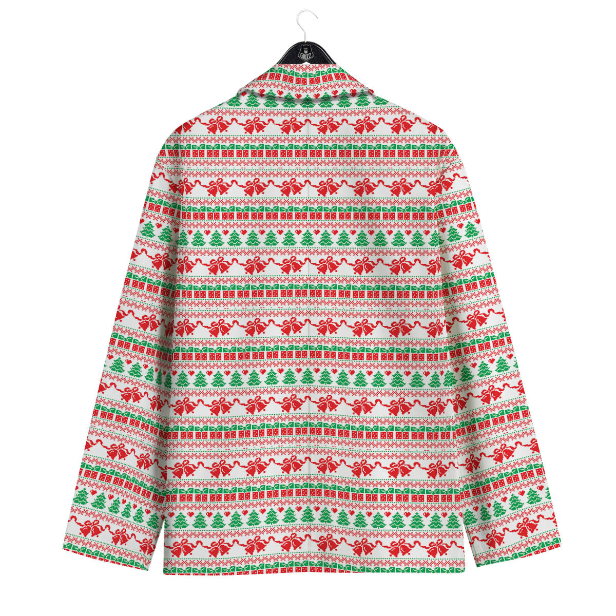 Party Knitted Christmas Print Pattern Men's Sport Coat-grizzshop