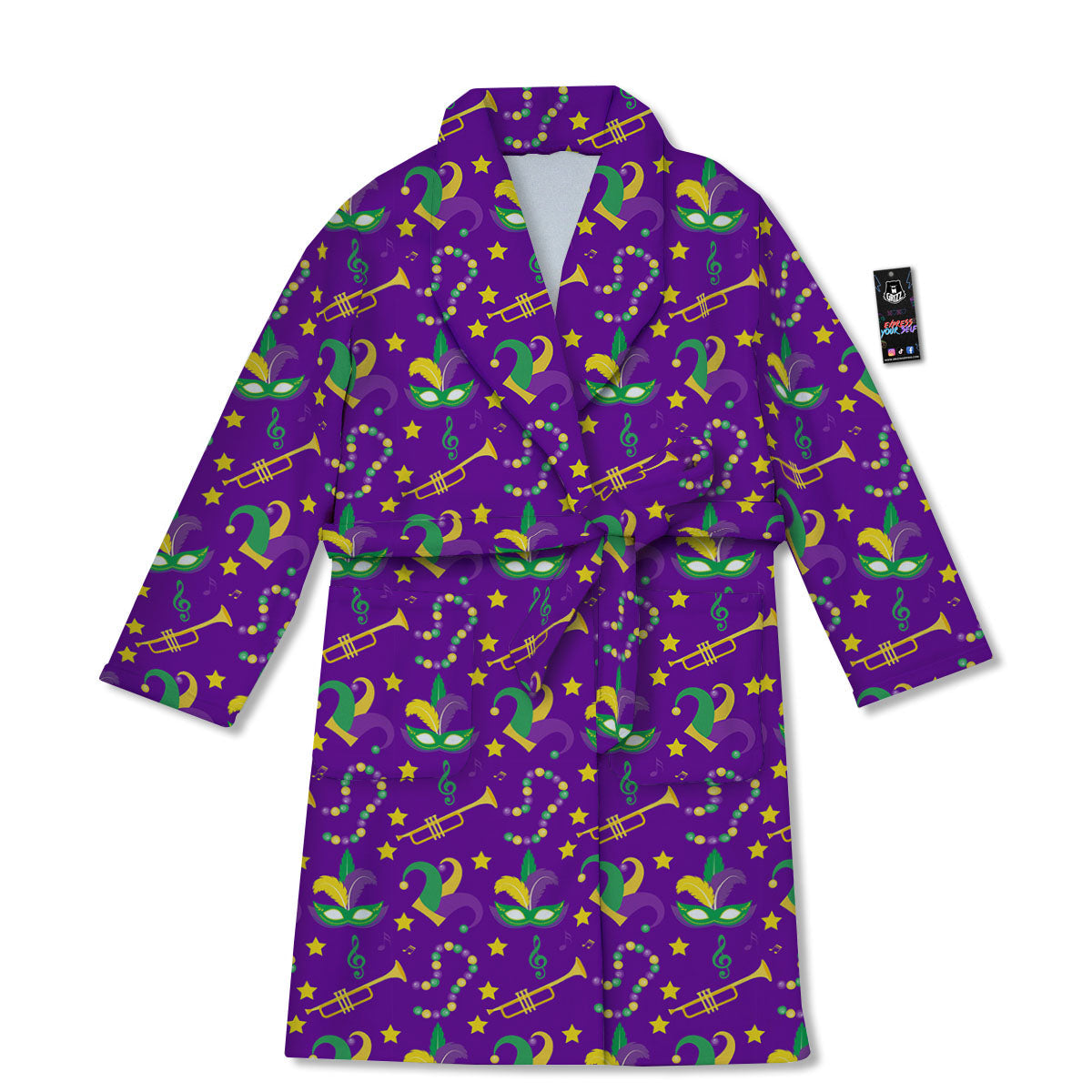 Party Mardi Gras Print Pattern Bathrobe-grizzshop