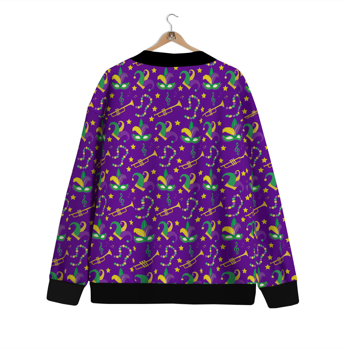 Party Mardi Gras Print Pattern Cardigan-grizzshop