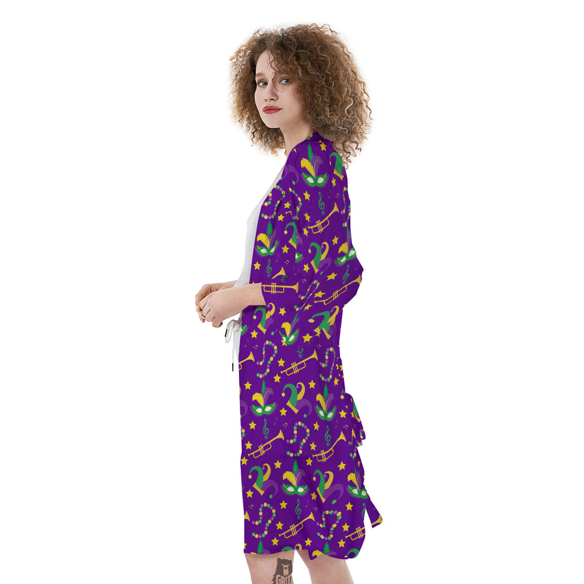 Party Mardi Gras Print Pattern Kimono-grizzshop