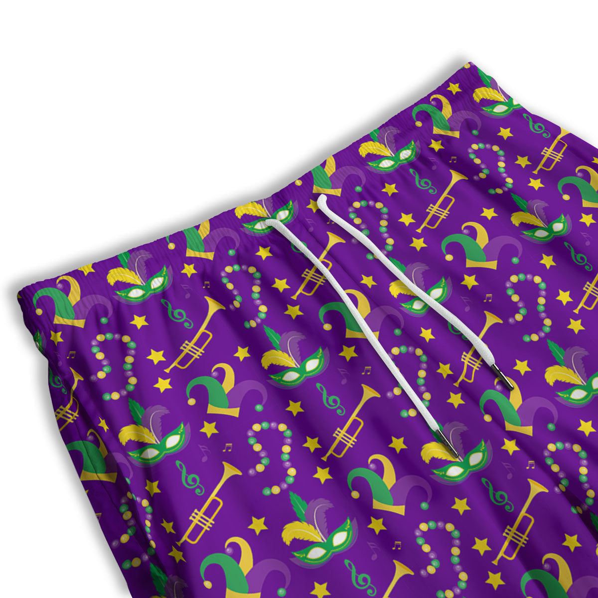 Party Mardi Gras Print Pattern Men's Athletic Shorts