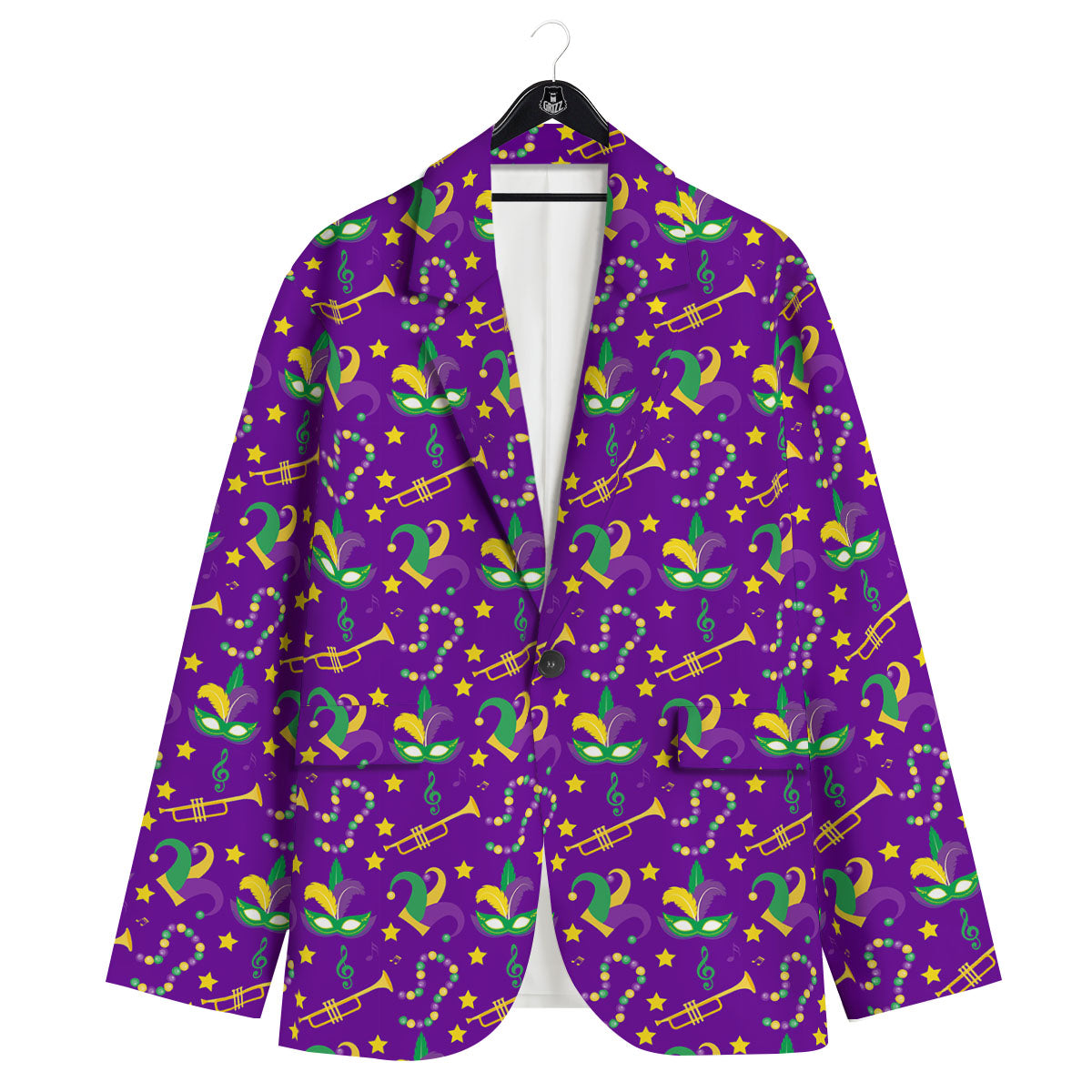 Party Mardi Gras Print Pattern Men's Sport Coat-grizzshop