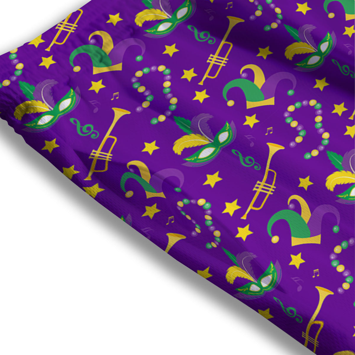 Party Mardi Gras Print Pattern Mesh Shorts