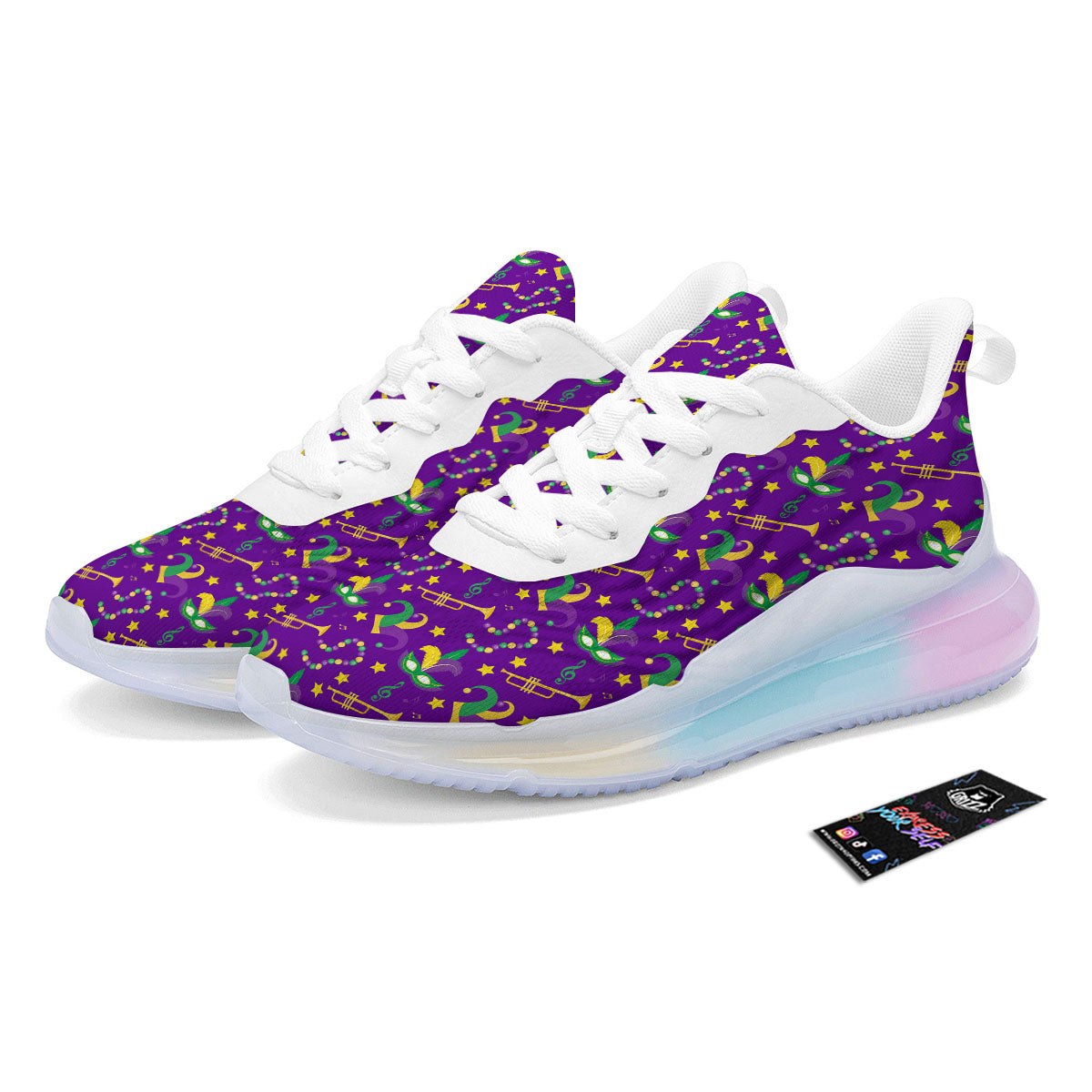 Party Mardi Gras Print Pattern Running Sneakers-grizzshop