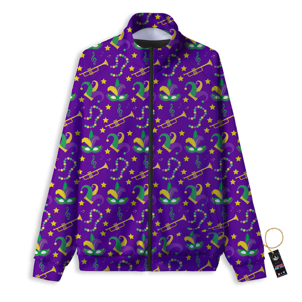 Party Mardi Gras Print Pattern Track Jacket-grizzshop