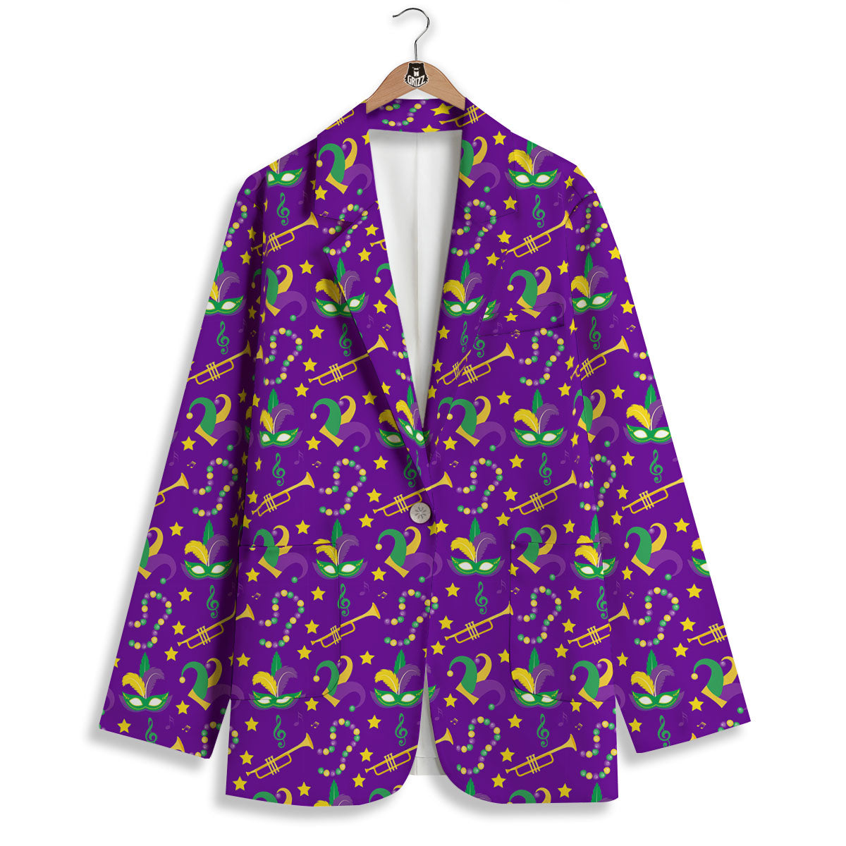 Party Mardi Gras Print Pattern Women's Blazer-grizzshop