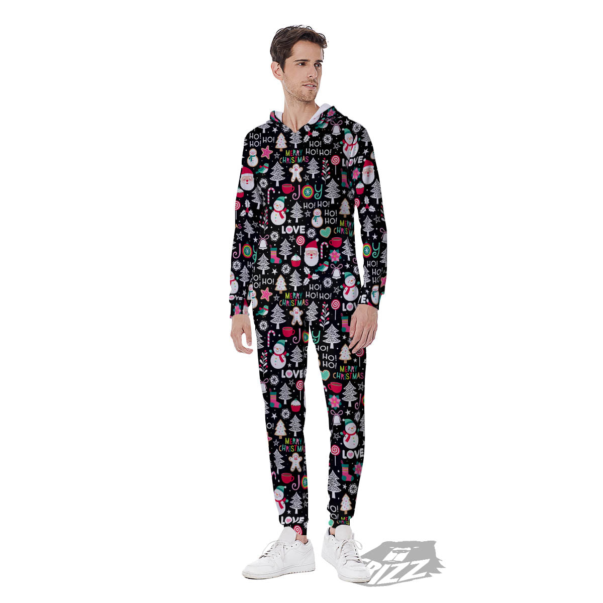 Party Elements Christmas Print Pattern Men's Jumpsuit-grizzshop