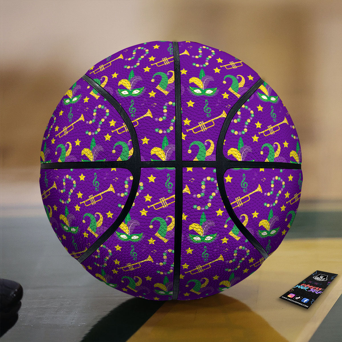 Party Mardi Gras Print Pattern Basketball