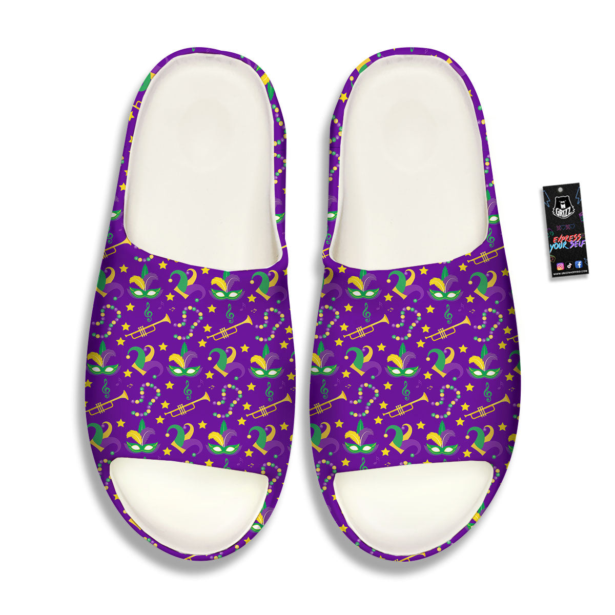 Party Mardi Gras Print Pattern Sandals-grizzshop