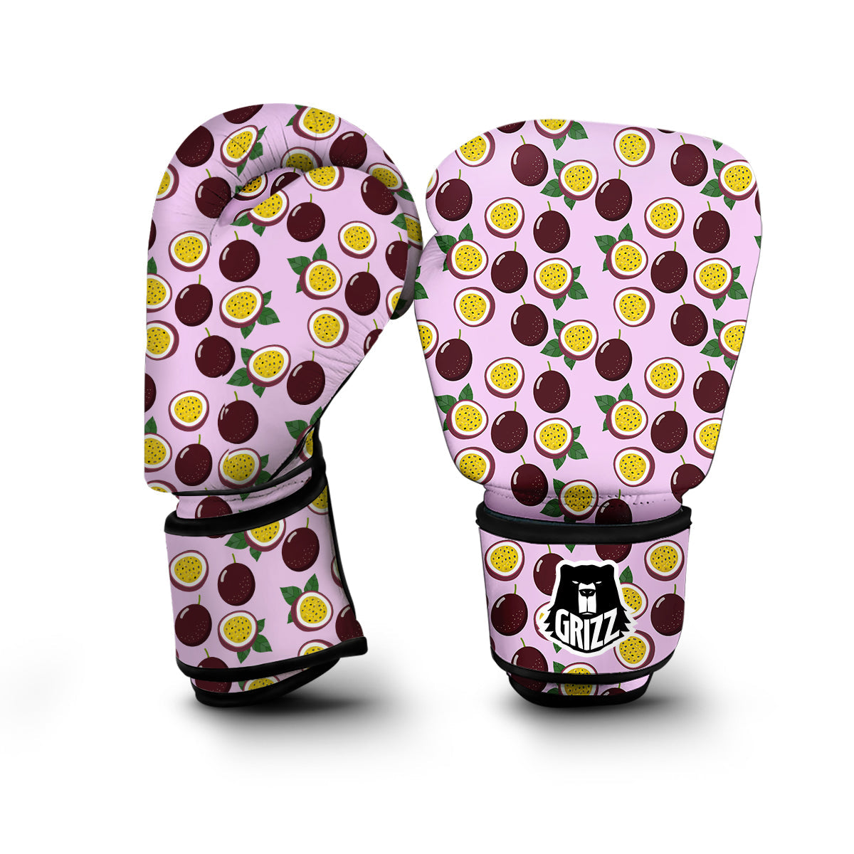 Passion Fruit Purple Print Pattern Boxing Gloves-grizzshop