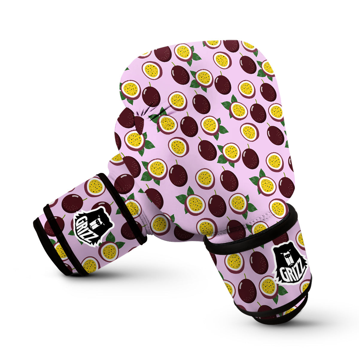 Passion Fruit Purple Print Pattern Boxing Gloves-grizzshop