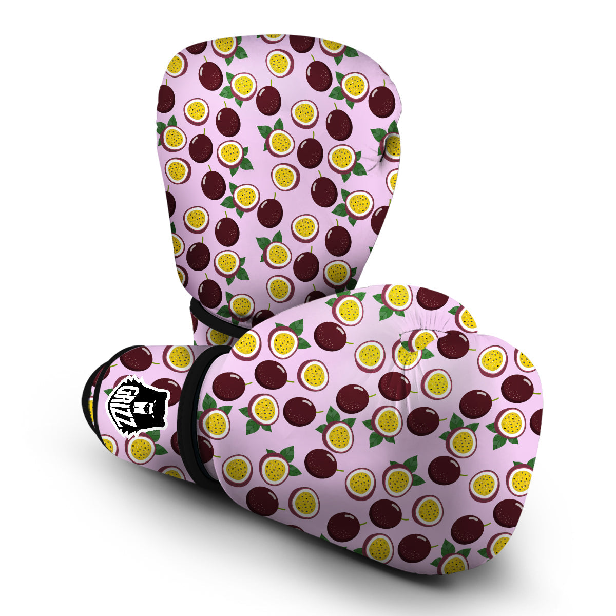 Passion Fruit Purple Print Pattern Boxing Gloves-grizzshop