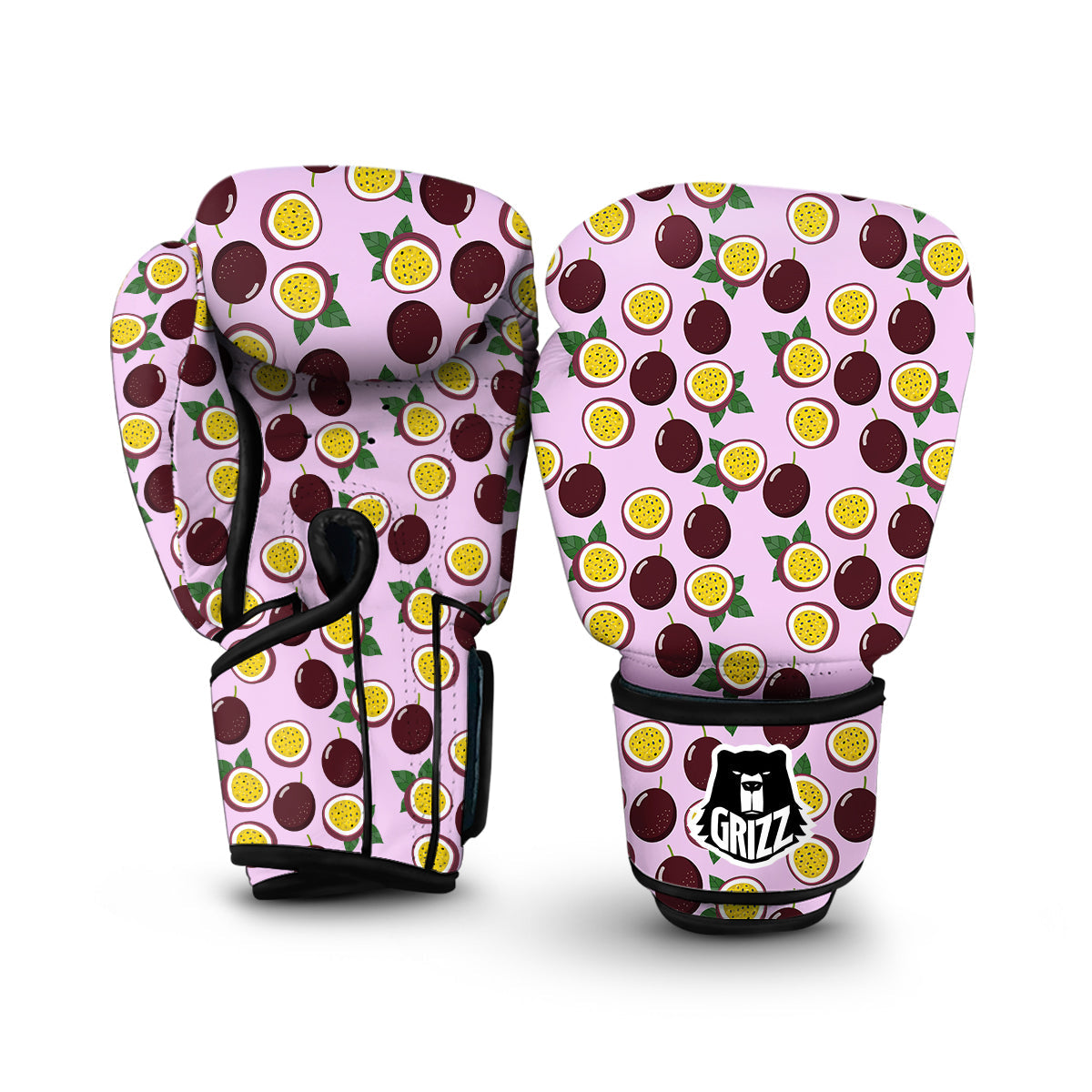 Passion Fruit Purple Print Pattern Boxing Gloves-grizzshop