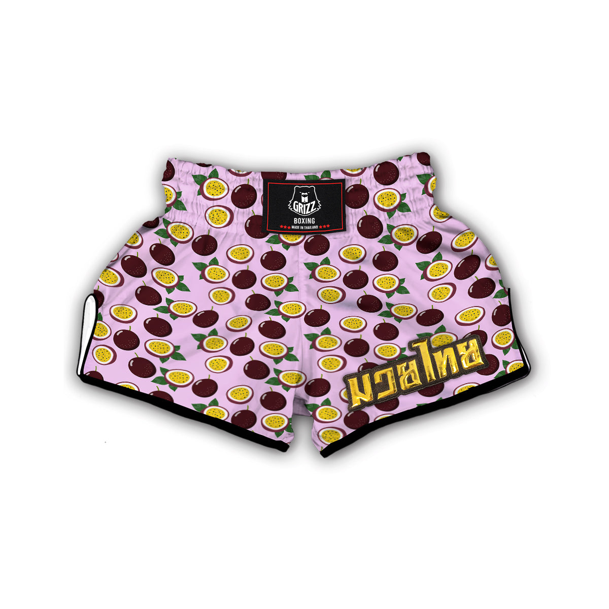 Passion Fruit Purple Print Pattern Muay Thai Boxing Shorts-grizzshop