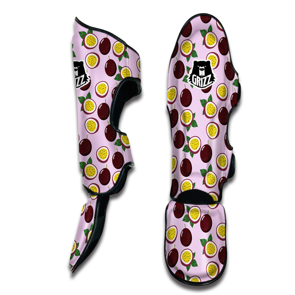 Passion Fruit Purple Print Pattern Muay Thai Shin Guards-grizzshop