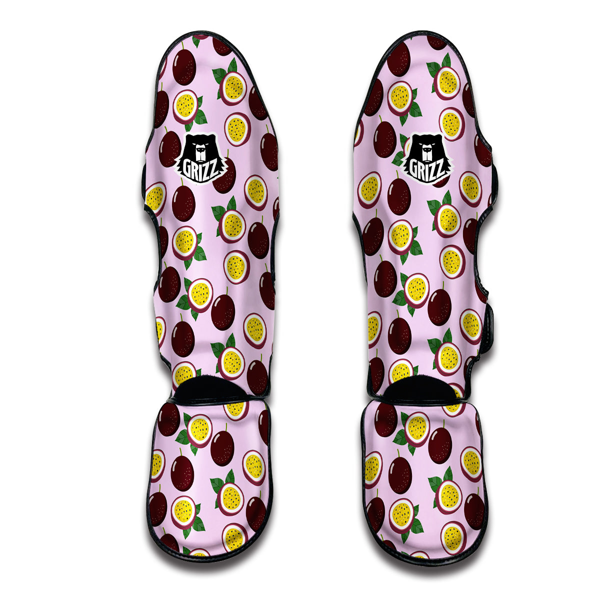 Passion Fruit Purple Print Pattern Muay Thai Shin Guards-grizzshop