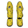 Passion Fruit Yellow Print Pattern Muay Thai Shin Guards-grizzshop