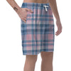 Pastel Blue And Pink Plaid Tartan Men's Shorts-grizzshop