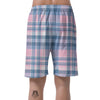 Pastel Blue And Pink Plaid Tartan Men's Shorts-grizzshop