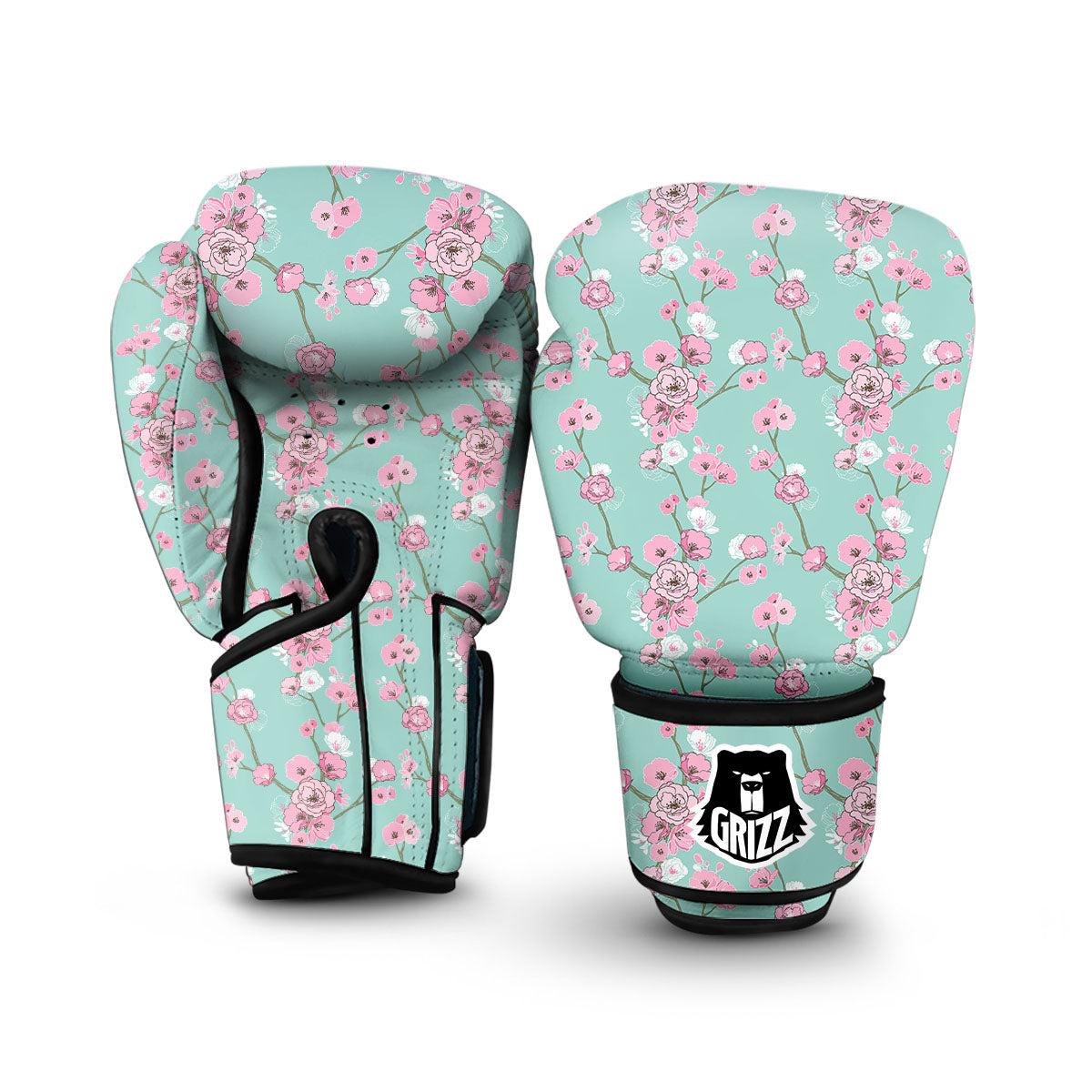 Pastel Doodle Cherry Blossom Boxing Gloves-grizzshop