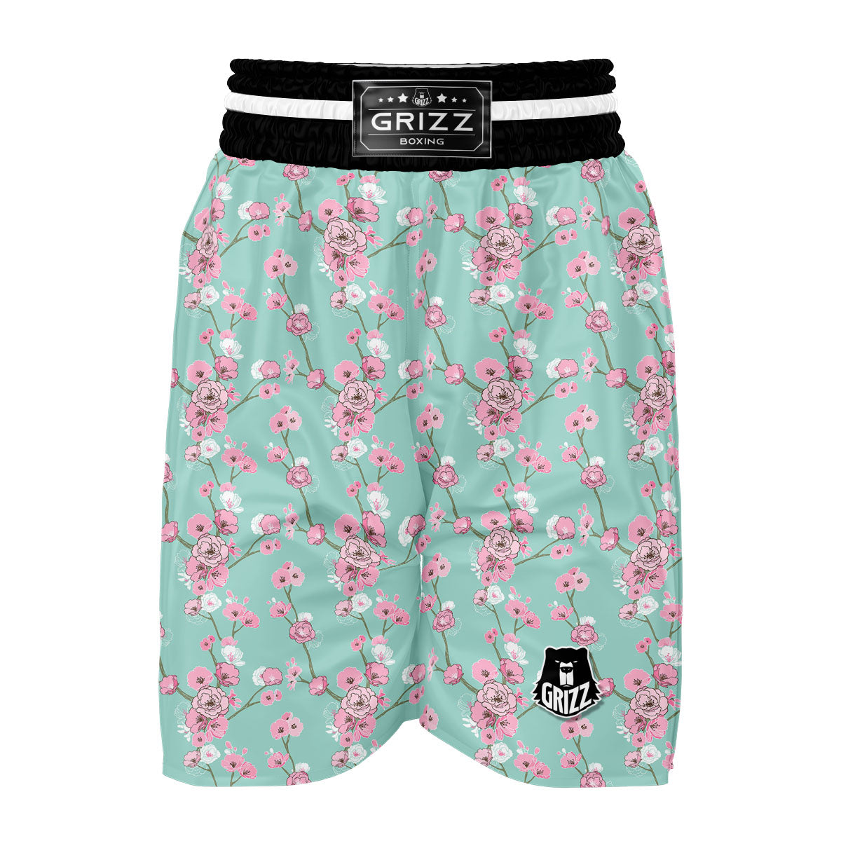 Pastel Doodle Cherry Blossom Boxing Shorts-grizzshop