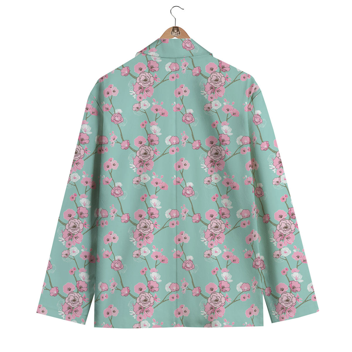 Pastel Doodle Cherry Blossom Men's Blazer-grizzshop