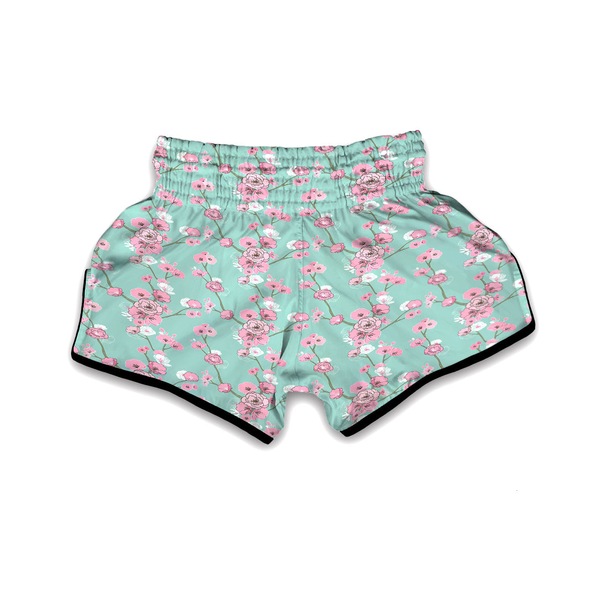 Pastel Doodle Cherry Blossom Muay Thai Boxing Shorts-grizzshop