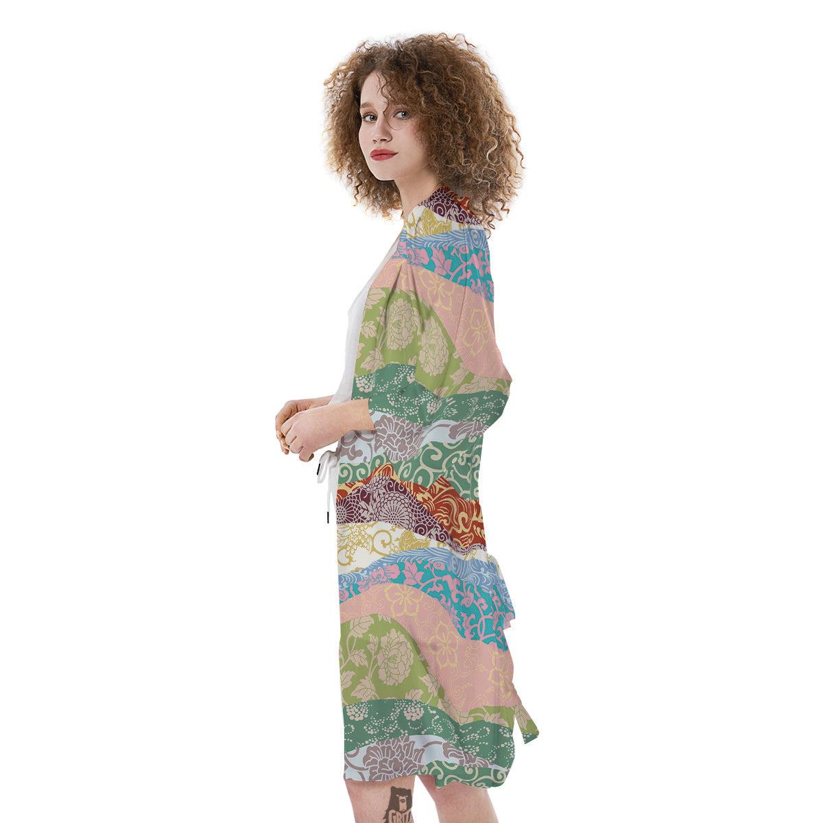 Pastel Japanese Fabric Traditional Print Pattern Kimono-grizzshop