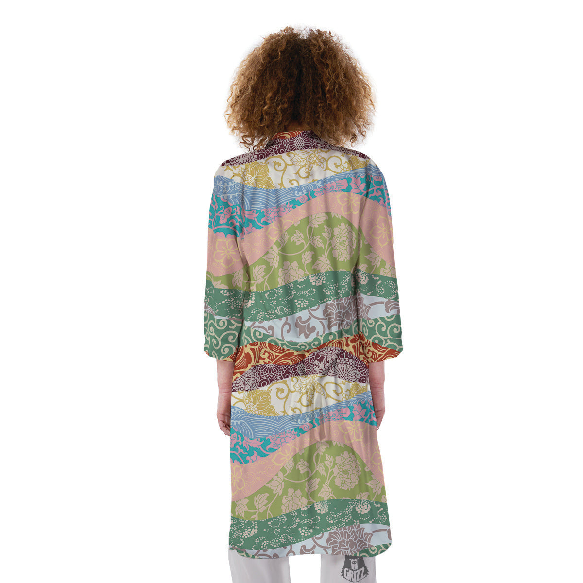 Pastel Japanese Fabric Traditional Print Pattern Kimono-grizzshop
