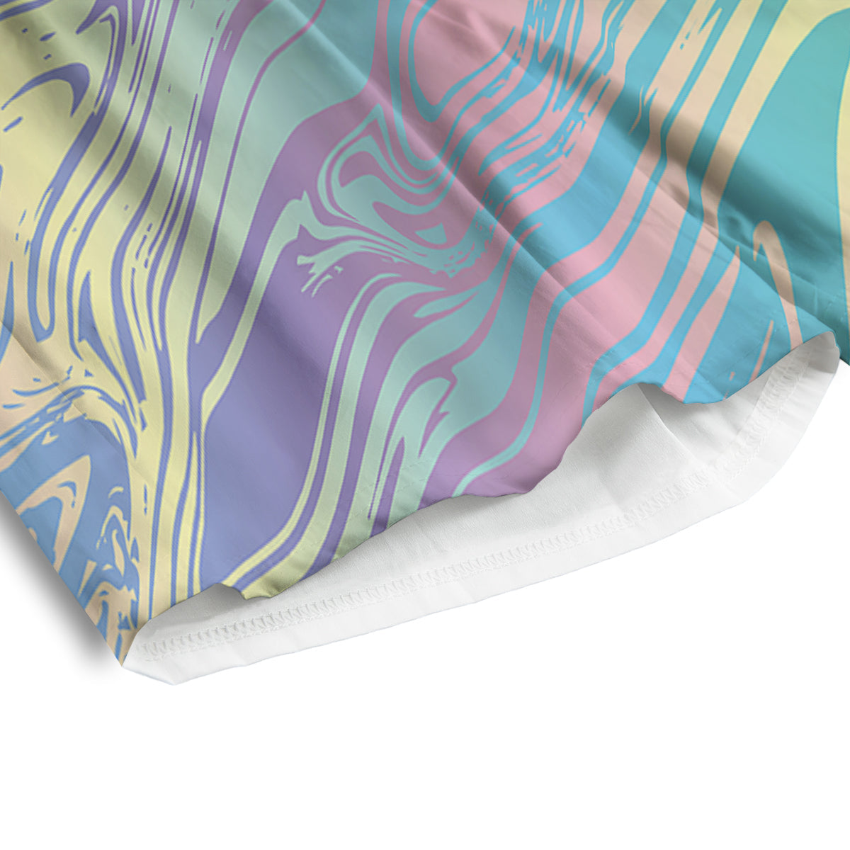 Pastel Liquid Marble Holographic Print Men's Athletic Shorts