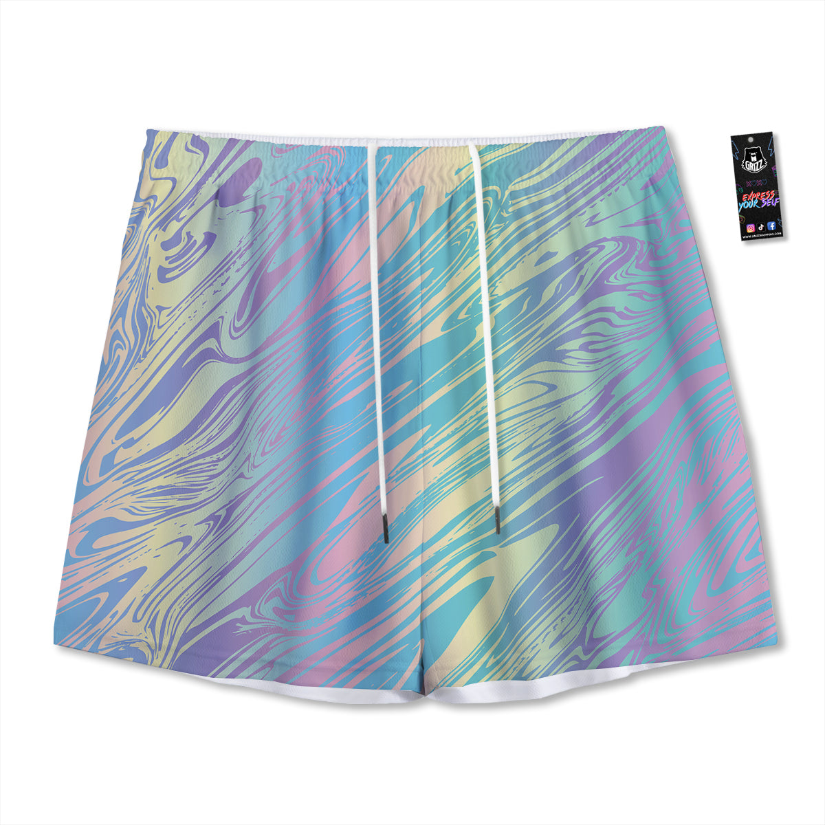 Pineapple Exotic Tropical Print Pattern Mesh Shorts