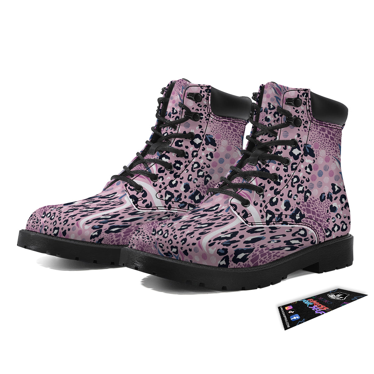 Pastel Mix Animal Skin Print Boots-grizzshop