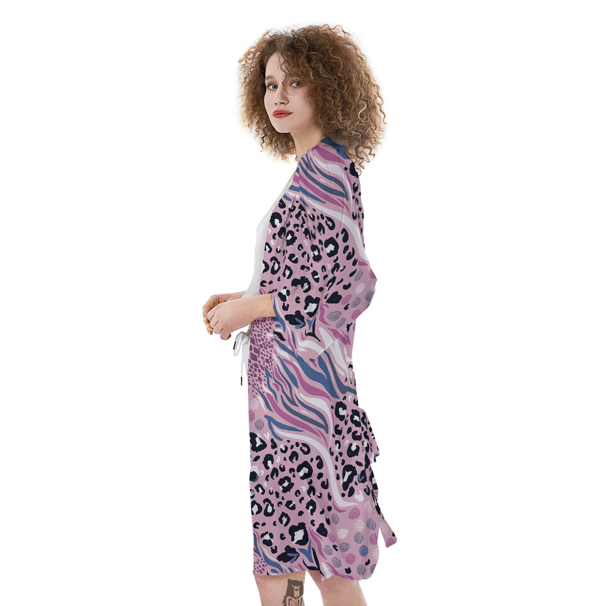 Pastel Mix Animal Skin Print Kimono-grizzshop