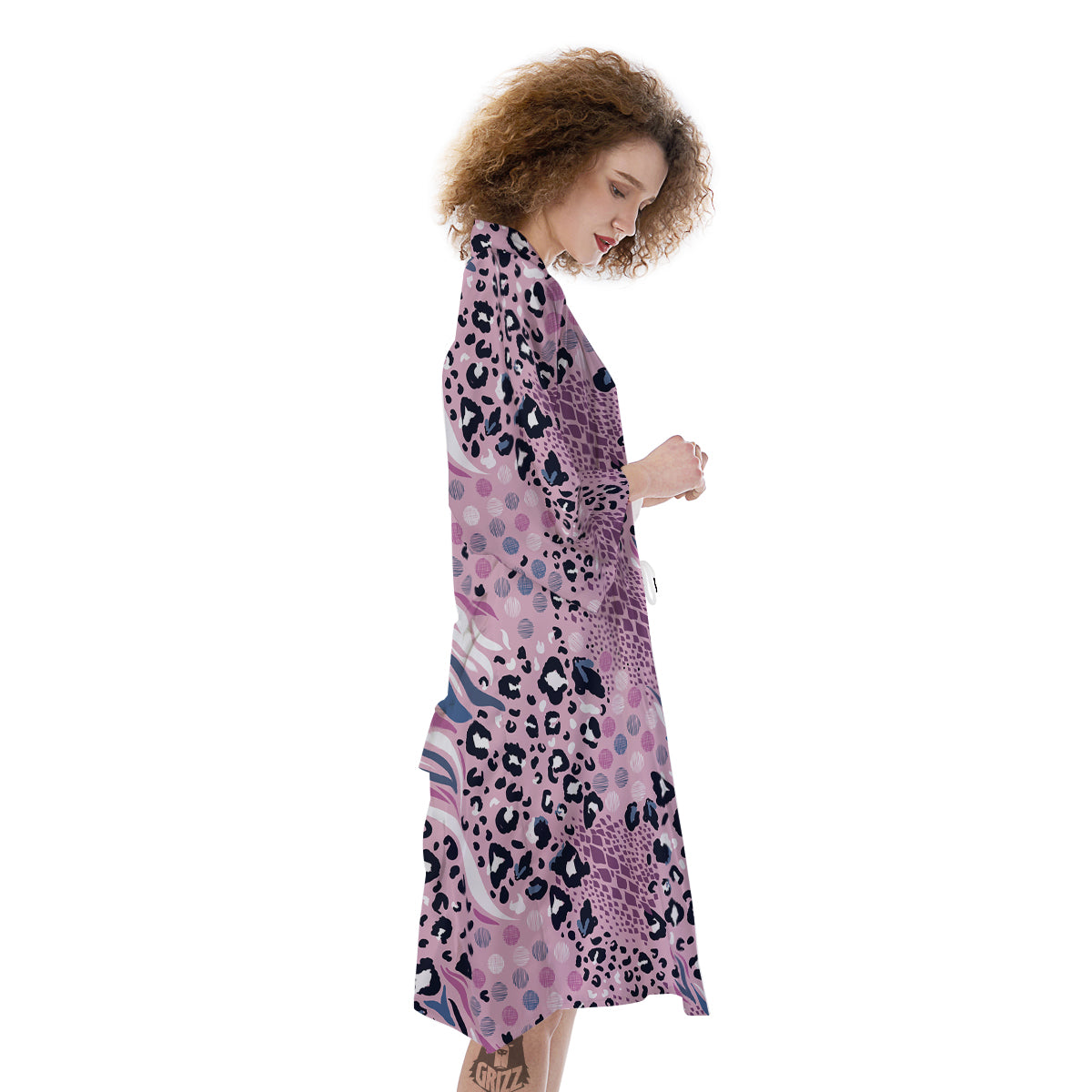 Pastel Mix Animal Skin Print Kimono-grizzshop