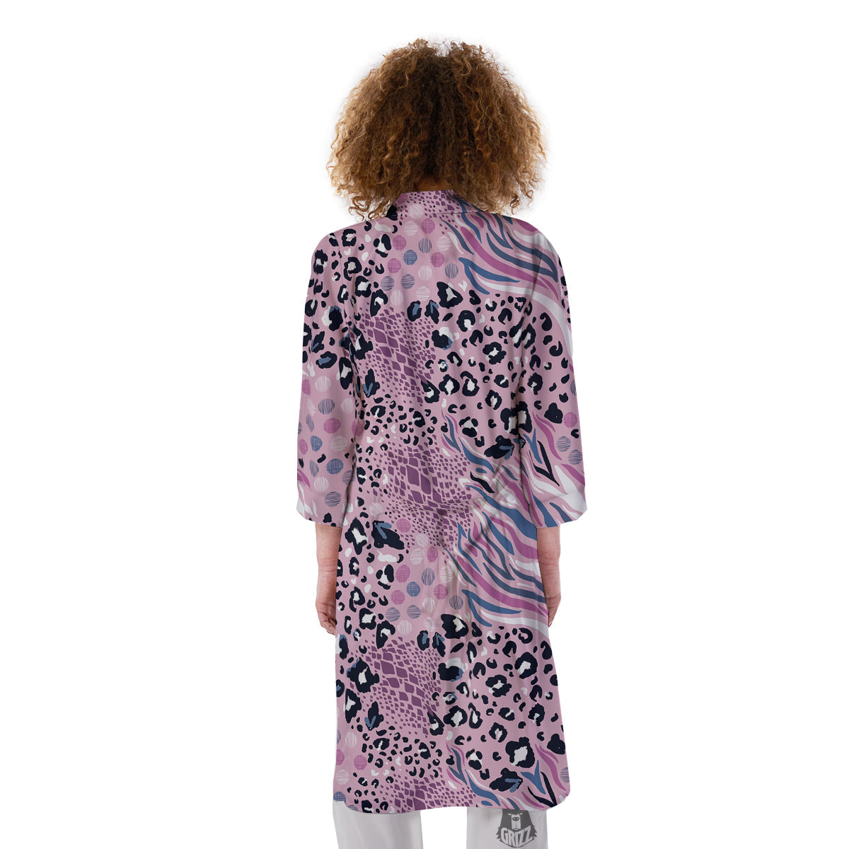 Pastel Mix Animal Skin Print Kimono-grizzshop
