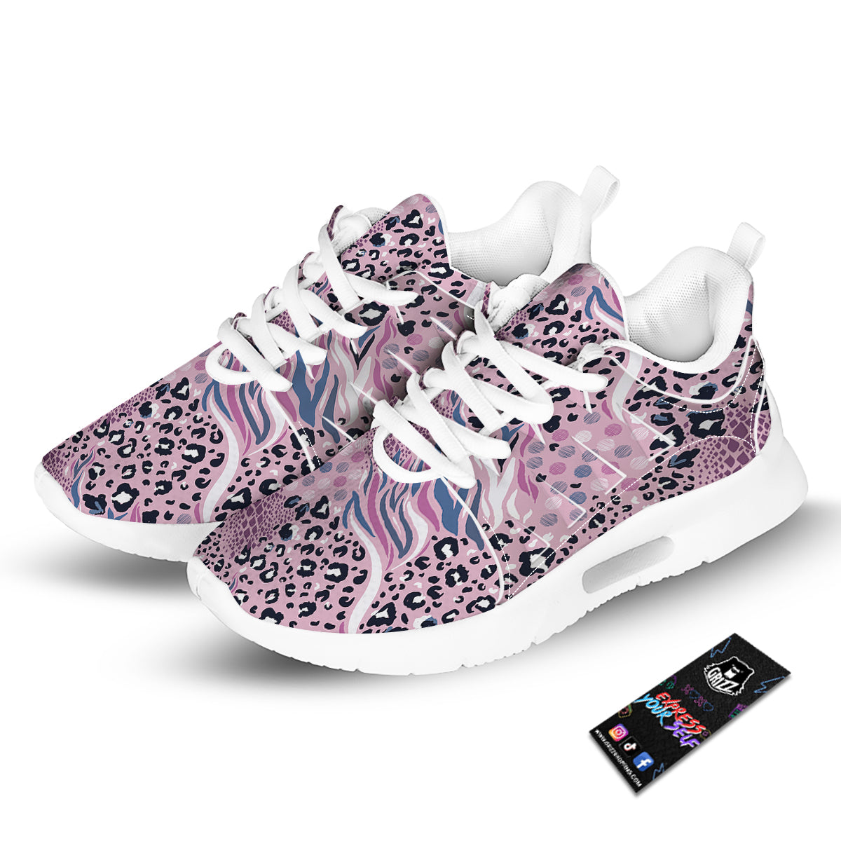 Pastel Mix Animal Skin Print Tennis Shoes-grizzshop
