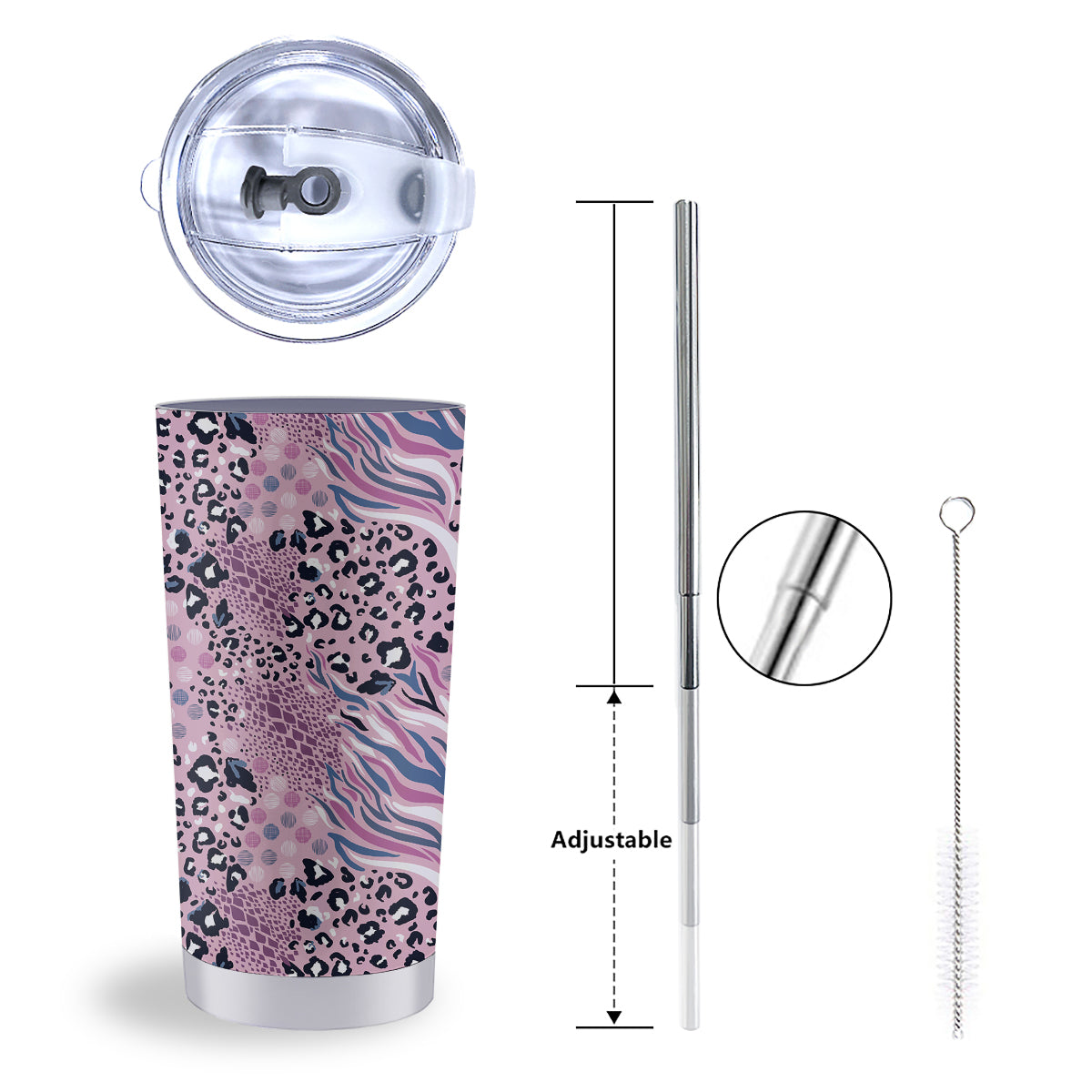 Pastel Mix Animal Skin Print Tumbler-grizzshop