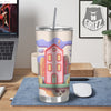 Pastel Modern House Print Tumbler-grizzshop