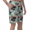 Pastel Palm Tree Hawaiian Print Men's Shorts-grizzshop