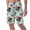 Pastel Palm Tree Hawaiian Print Men's Shorts-grizzshop