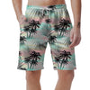 Pastel Palm Tree Hawaiian Print Men's Shorts-grizzshop