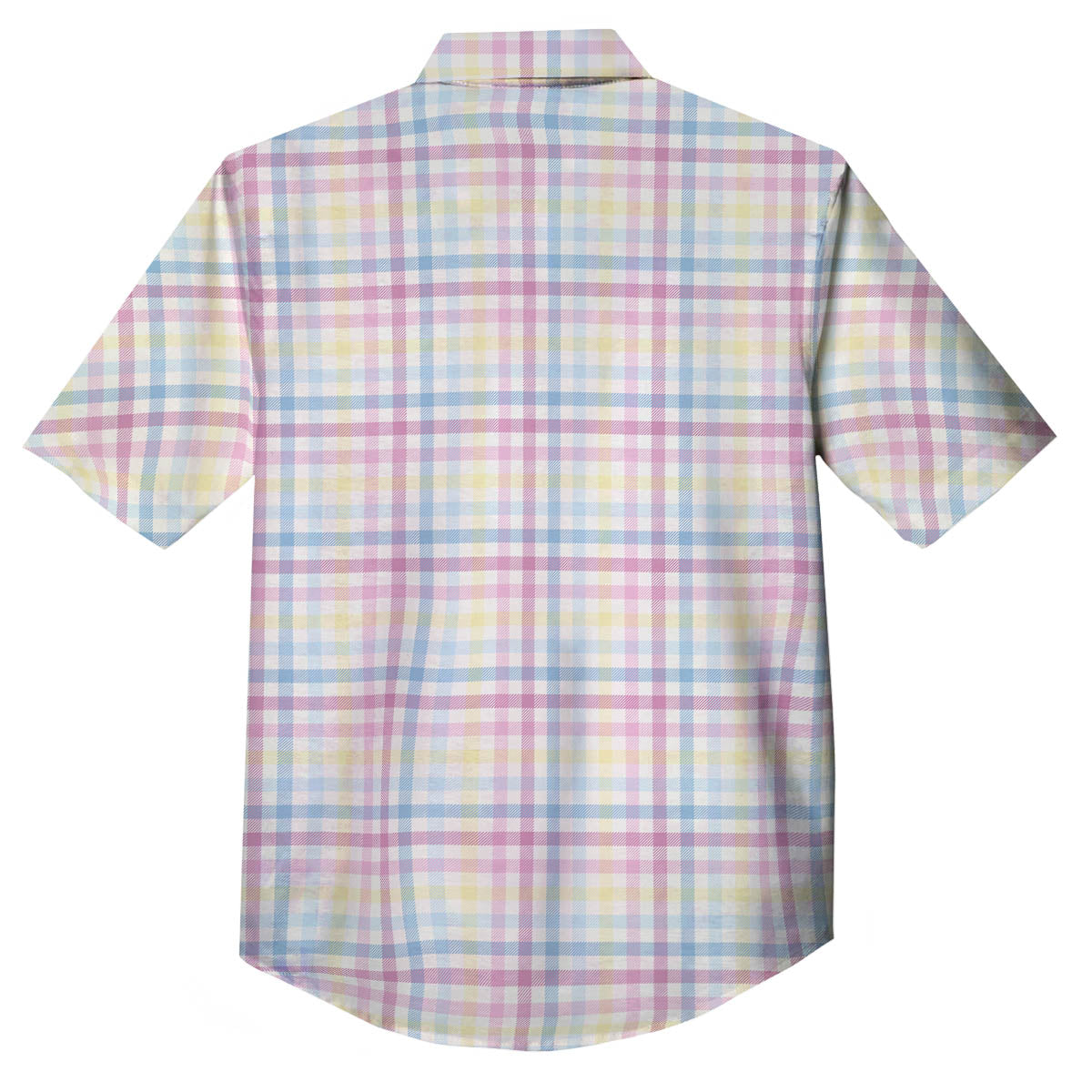 Pastel Plaid Cotton Candy Print Pattern Button Up Shirt-grizzshop