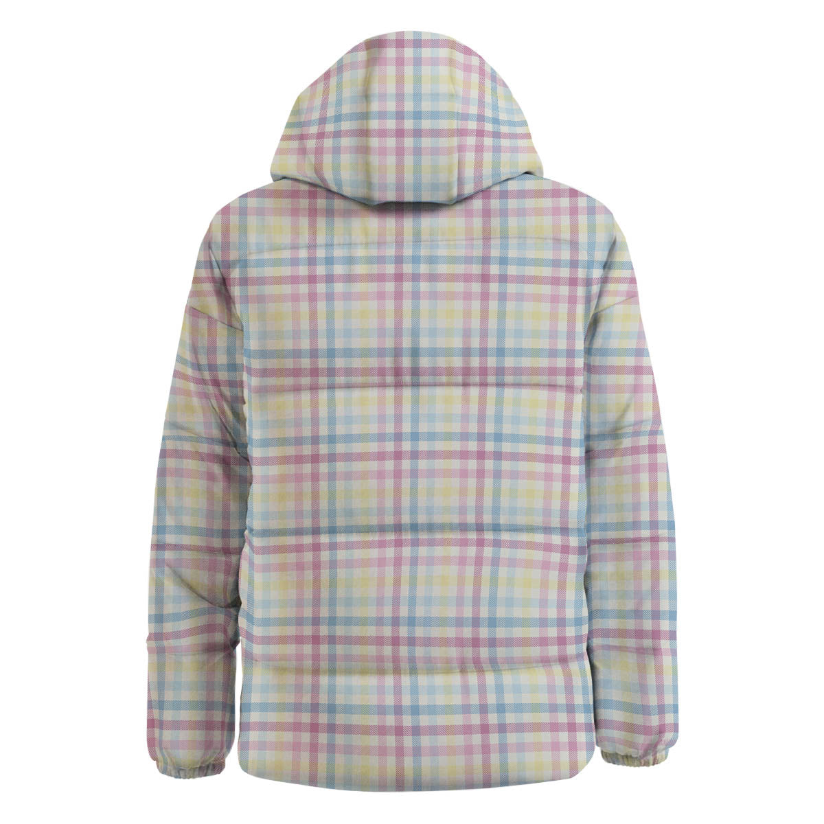 Pastel Plaid Cotton Candy Print Pattern Down Jacket-grizzshop