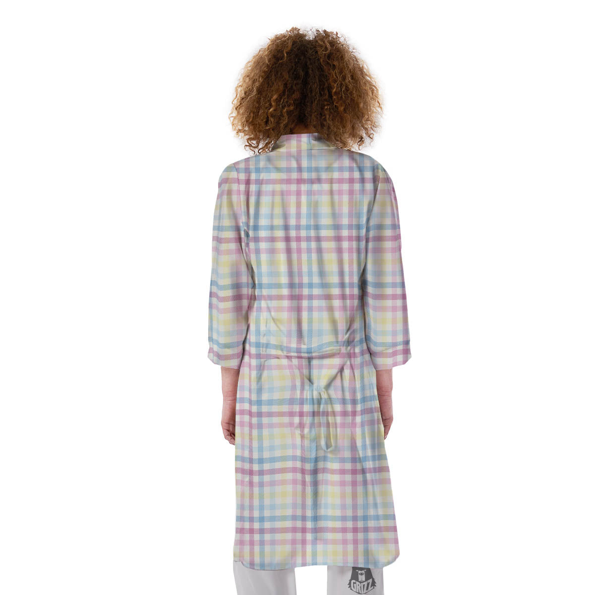 Pastel Plaid Cotton Candy Print Pattern Kimono-grizzshop