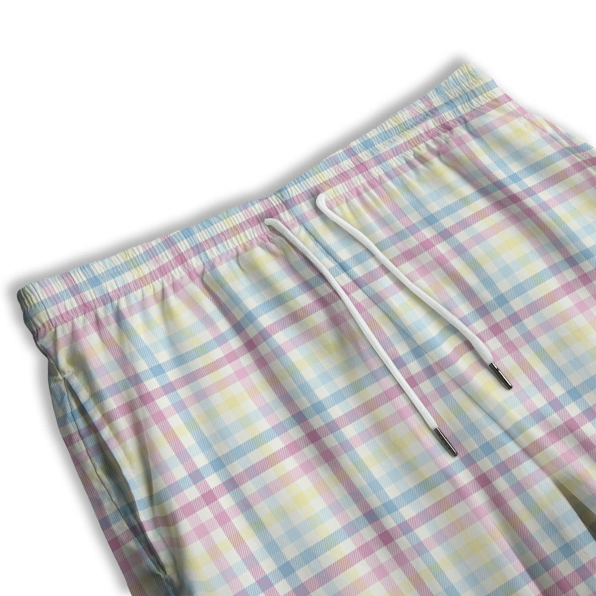Pastel Plaid Cotton Candy Print Pattern Men's Athletic Shorts