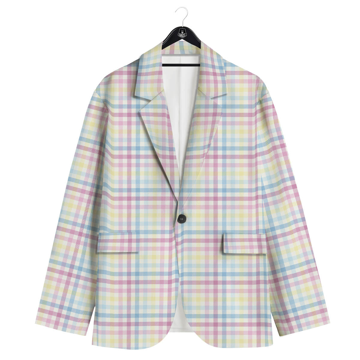 Pastel Plaid Cotton Candy Print Pattern Men's Sport Coat-grizzshop
