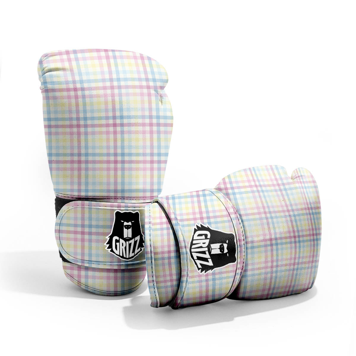 Pastel Plaid Cotton Candy Print Pattern Pro Boxing Glove
