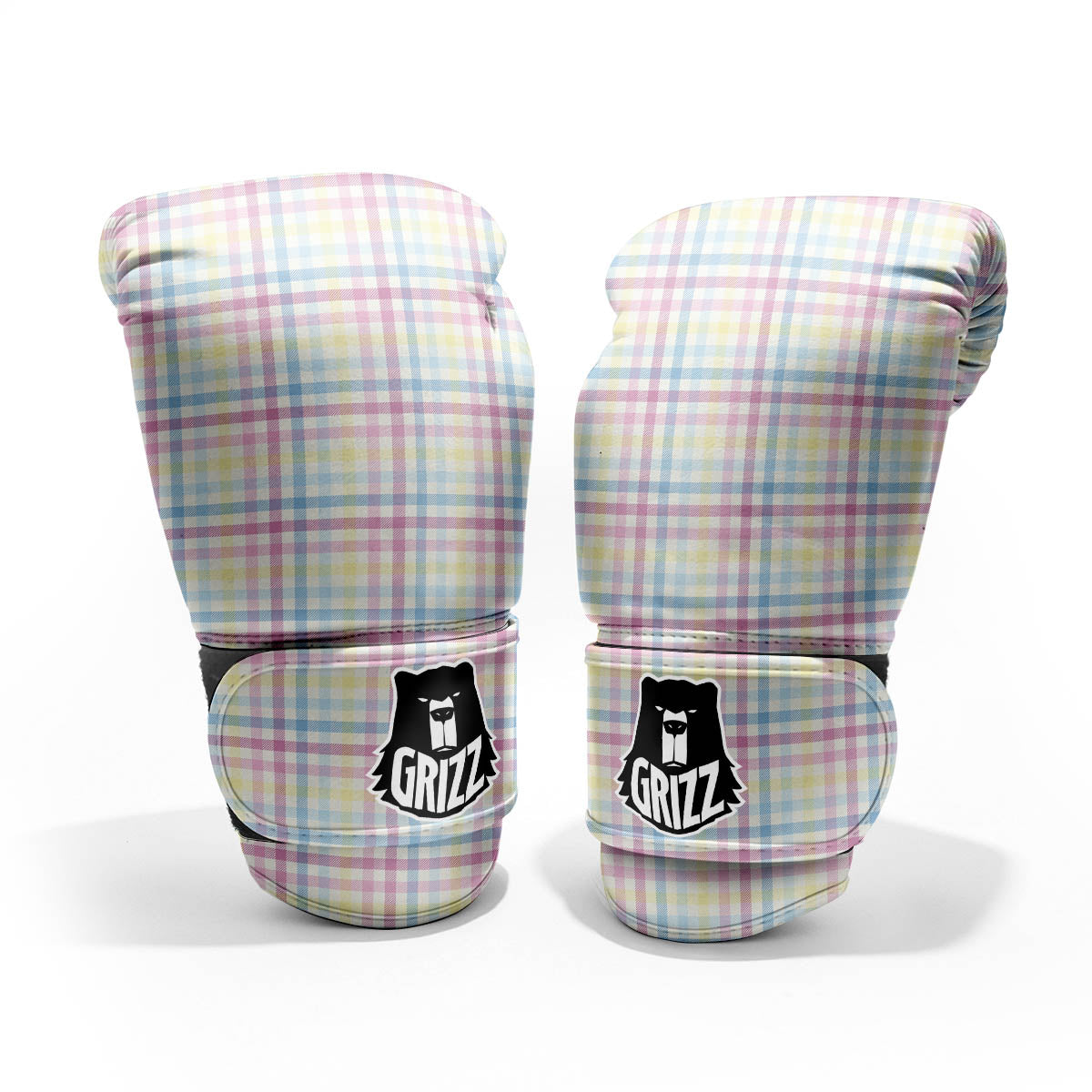 Pastel Plaid Cotton Candy Print Pattern Pro Boxing Glove