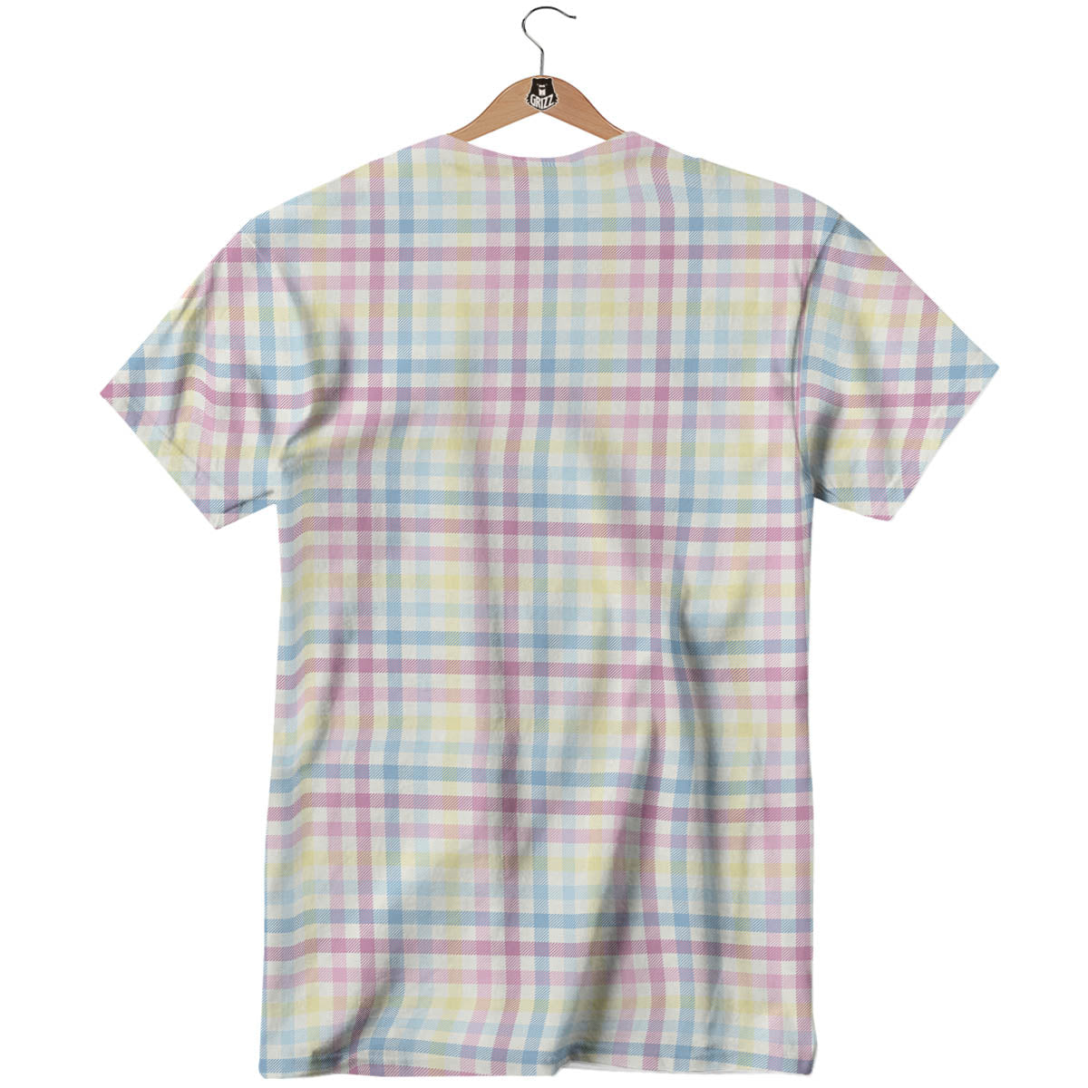 Pastel Plaid Cotton Candy Print Pattern T-Shirt-grizzshop