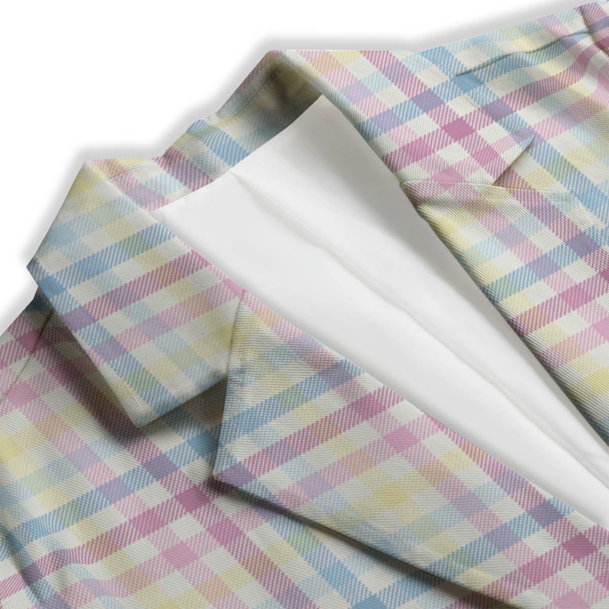 Pastel Plaid Cotton Candy Print Pattern Women's Blazer-grizzshop